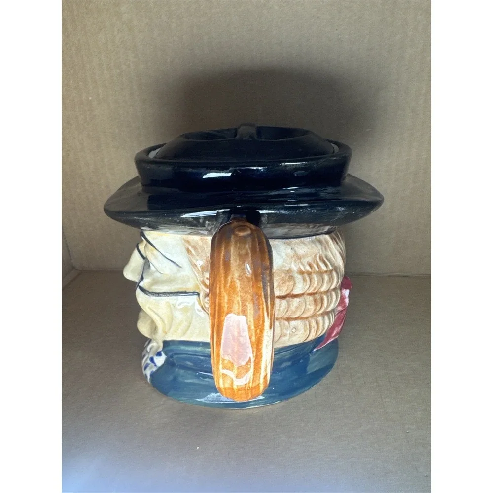 VINTAGE‎ TOBY TEAPOT WALES CHINA Benjamin Franklin W/Glasses Hand Painted Japan